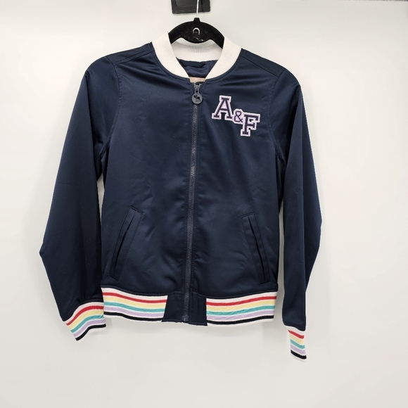 Abercrombie kids unicorn satin rainbow trim jacket girls size 11/12 - Picture 7 of 9